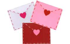 Vilt 20 x 30 cm valentijn assortiment, 25 stuks