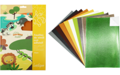 Kunstleer zelfklevend 20 x 30 cm savanne assorti, 10 stuks