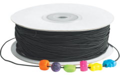 Rijgdraad elastisch zwart 1,5 mm, 90 meter