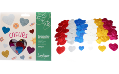 Foamstickers glitter hartjes assorti, 200 stuks