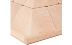 Piramide -  bouwblokken hout naturel 10 x 10 cm met onderplaat