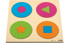 Rolf Puzzels - Reliëfpuzzel ontdek de kleur en vorm - cirkels en vormen - 8 stukjes