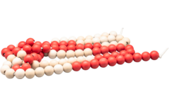 Rolf More - Rekensnoer leerkracht met 100 kralen van RE-Wood, 25mm, rood/wit