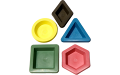 Rolf More - Zandvormenset super ECO, 5 st. roze/groen/grijs/blauw/geel