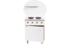 Rolf More - Fornuis wit met witte achterwand en blank gelakte accenten
