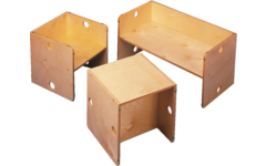 Rolf More - Bank Kuben kleuteruitvoering naturel 72 x 36 x 36 cm gemonteerd