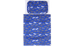 Rolf More - Bedset voor kuben ledikant (matras,kussen,deken blauw)