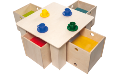 Rolf More - Tafel Kuben peuteruitvoering naturel 69x 69 cm ongemonteerd