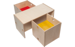 Rolf More - Bank Kuben kleuteruitvoering naturel 72 x 36 x 36 cm gemonteerd
