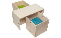Rolf More - Bank Kuben kleuteruitvoering naturel 72 x 36 x 36 cm gemonteerd