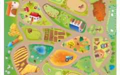 Speelmat vinyl 100 x 150 cm, boerderij