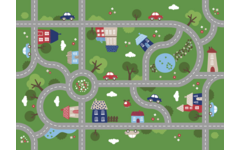 Speelmat vinyl 100 x 150 cm, verkeersmat groen