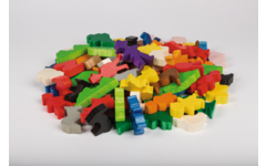 Houten figuren inheemse dieren, set van 84 stuks