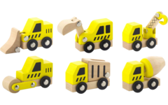 Constructieauto's, set van 6 stuks