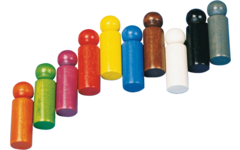 Houten popjes, 100 stuks 10 Kleuren
