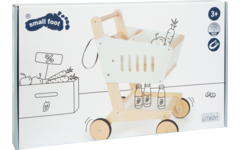 Small Foot - houten supermarkt winkelwagen wit