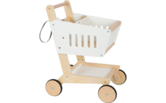 Small Foot - houten supermarkt winkelwagen wit