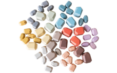 Houten edelstenen pastel