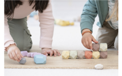 Houten edelstenen pastel