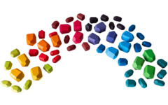 Houten edelstenen regenboog