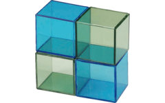 Blokkenset gekleurd transparant 5 x 5 x 5 cm 16 stuks