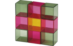 Blokkenset gekleurd transparant 5 x 5 x 5 cm 16 stuks