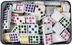 Domino dubbel 9 in blik