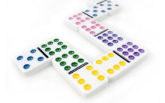 Domino dubbel 9 in blik