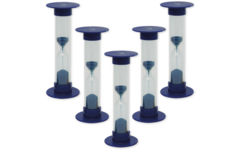 Zandloperset 5 stuks, blauw, 1 minuut
