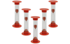 Zandloperset 5 stuks, rood, 10 minuten
