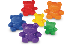 Berenfamilie, regenboogkleuren, set van 96