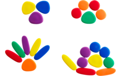 Kiezelstenen Junior in regenboogkleuren, activiteitenset