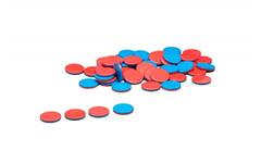 Fiches dubblzijdig rood/blauw (50 stuks)