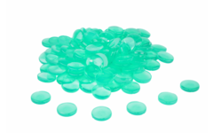 Transparante stenen ø 20 mm groen, set van 100 stuks, in kartonnen doosje