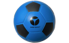 Voetbal | PU superzachte voetbal Ø 15 cm, hoge stuit, zwart/blauw