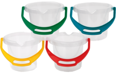 Emmer transparant, hoogte 14 cm set van 4 stuks assorti geleverd