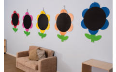 Krijtbord margrieten voor buiten, set van 5 stuks