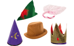 Verkleedkleding ECO hoeden set 5 stuks, 3-7 jaar
