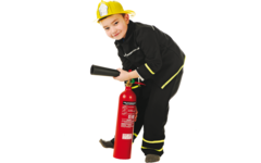 Verkleedkleding ECO brandweer inclusief helm, 4-7 jaar