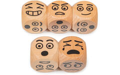 Dobbelstenen emoties, set van 5 stuks