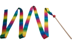 BS | Danslint regenboog 3 meter, houten stok