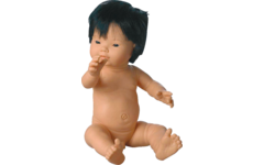 Pop jongen Aziatisch met haar, 42 cm, Les Pluminis