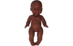 Pop meisje Afrikaans zonder haar, 30 cm, Les Pluminis