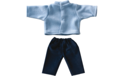 Poppenkleertjes broek met blauw vest 40 cm