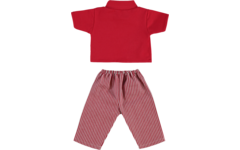 Poppenkleertjes broekje en shirt rood 40 cm