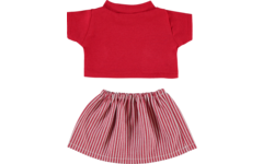 Poppenkleertjes jurkje en shirt rood 30 cm