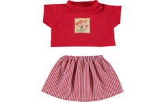 Poppenkleertjes jurkje en shirt rood 30 cm