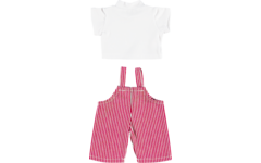 Poppenkleertjes tuinbroek rood met shirt 40 cm