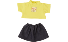 Poppenkleertjes rokje met geel T-shirt, 45 cm