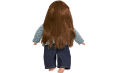 Pop zacht Europees met haar en kleding, 45 cm, Les Pluminis